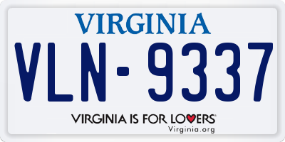 VA license plate VLN9337