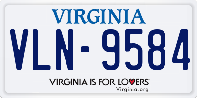 VA license plate VLN9584