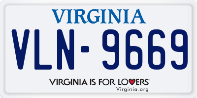 VA license plate VLN9669