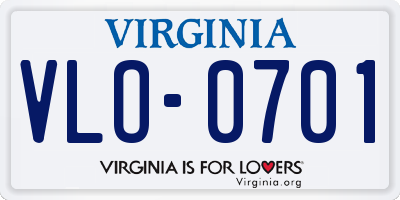 VA license plate VLO0701