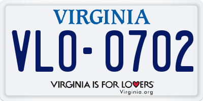 VA license plate VLO0702