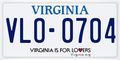 VA license plate VLO0704