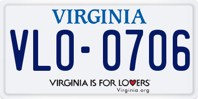 VA license plate VLO0706