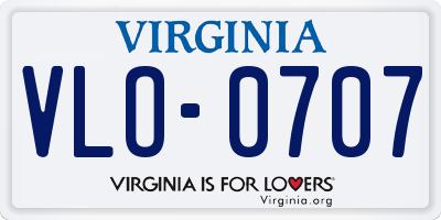 VA license plate VLO0707