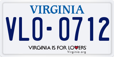 VA license plate VLO0712