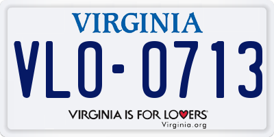 VA license plate VLO0713