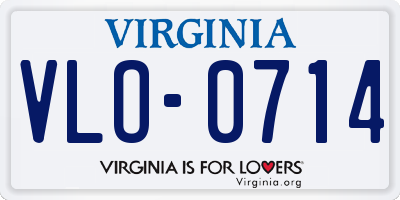 VA license plate VLO0714