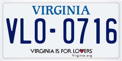 VA license plate VLO0716