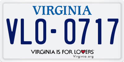 VA license plate VLO0717