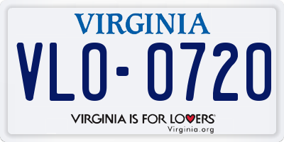 VA license plate VLO0720