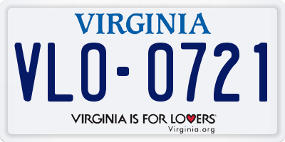 VA license plate VLO0721