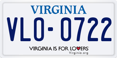 VA license plate VLO0722