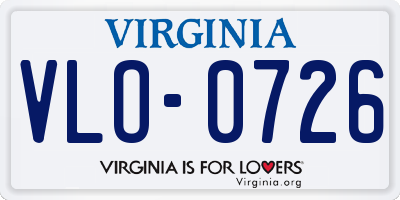 VA license plate VLO0726