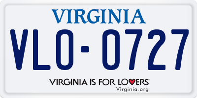 VA license plate VLO0727