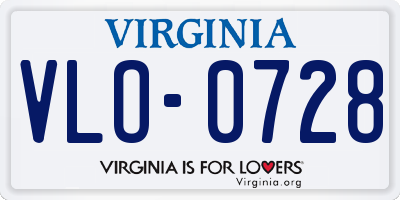 VA license plate VLO0728