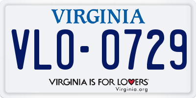 VA license plate VLO0729