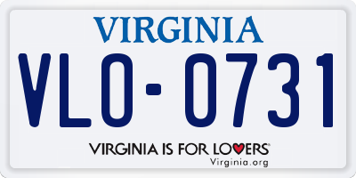 VA license plate VLO0731