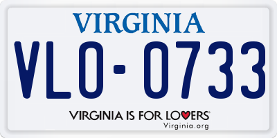 VA license plate VLO0733