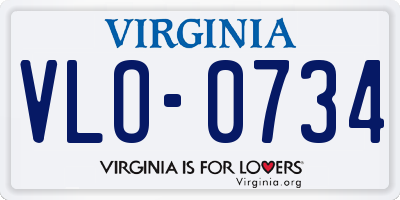 VA license plate VLO0734