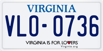 VA license plate VLO0736