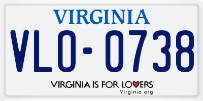 VA license plate VLO0738