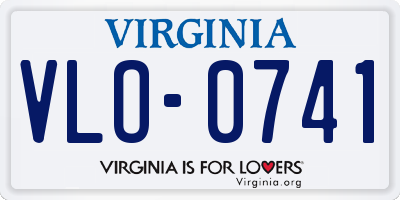 VA license plate VLO0741