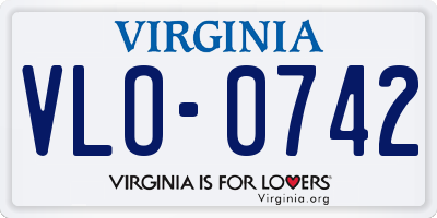 VA license plate VLO0742