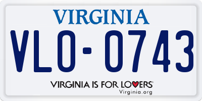 VA license plate VLO0743