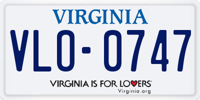 VA license plate VLO0747