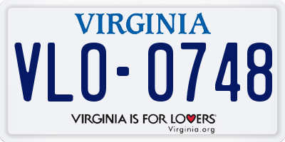 VA license plate VLO0748