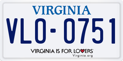 VA license plate VLO0751