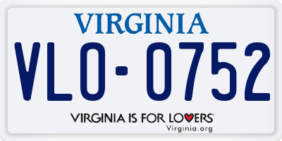 VA license plate VLO0752