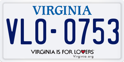 VA license plate VLO0753