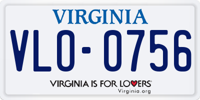 VA license plate VLO0756