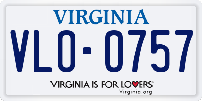 VA license plate VLO0757