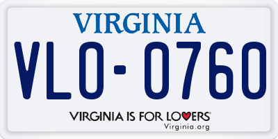 VA license plate VLO0760