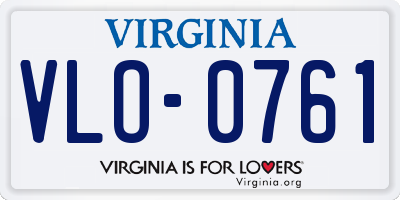 VA license plate VLO0761