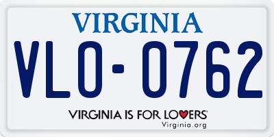 VA license plate VLO0762