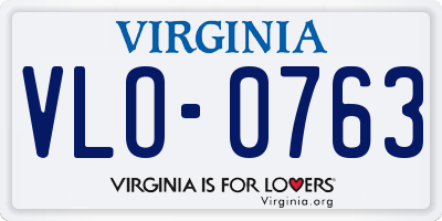 VA license plate VLO0763