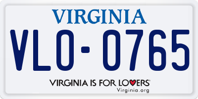 VA license plate VLO0765