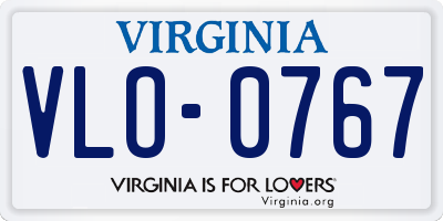 VA license plate VLO0767