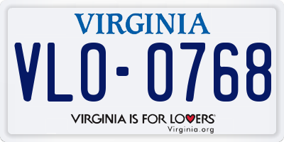 VA license plate VLO0768