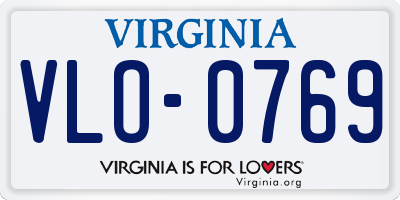 VA license plate VLO0769