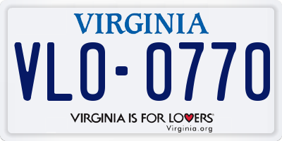 VA license plate VLO0770