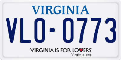 VA license plate VLO0773