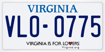 VA license plate VLO0775