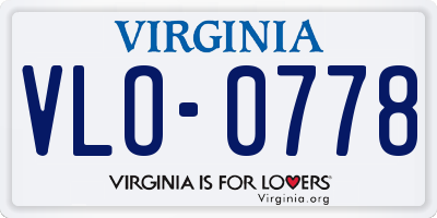 VA license plate VLO0778