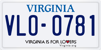 VA license plate VLO0781