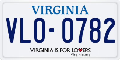 VA license plate VLO0782