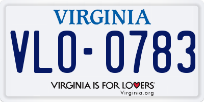 VA license plate VLO0783